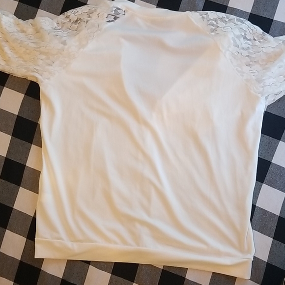 Lularoe supply bomber jacket with lace sleeves - Picture 2 of 4